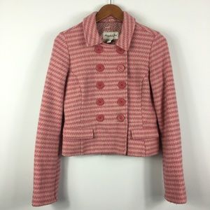 Abercrombie and Fitch pink houndstooth wool blend